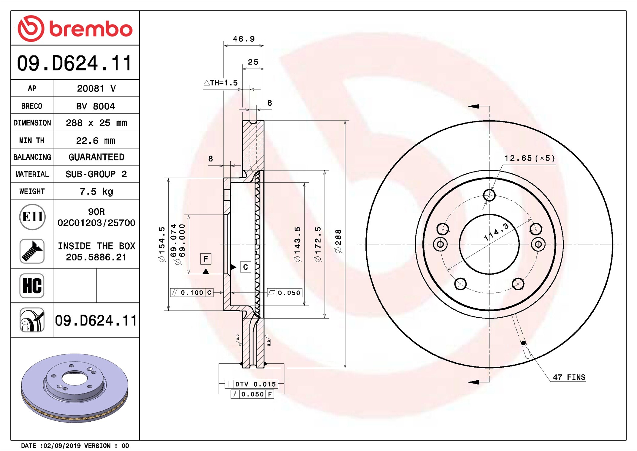 Discofreno - 09.D624.11 BREMBO