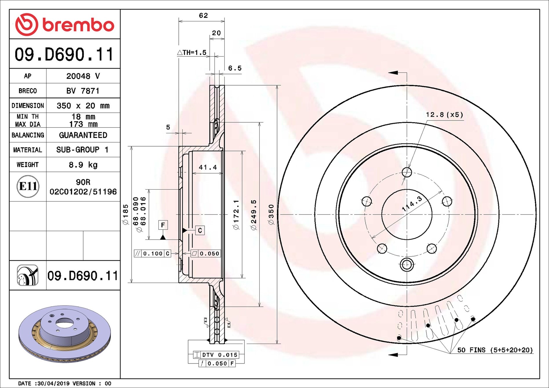 Discofreno - 09.D690.11 BREMBO