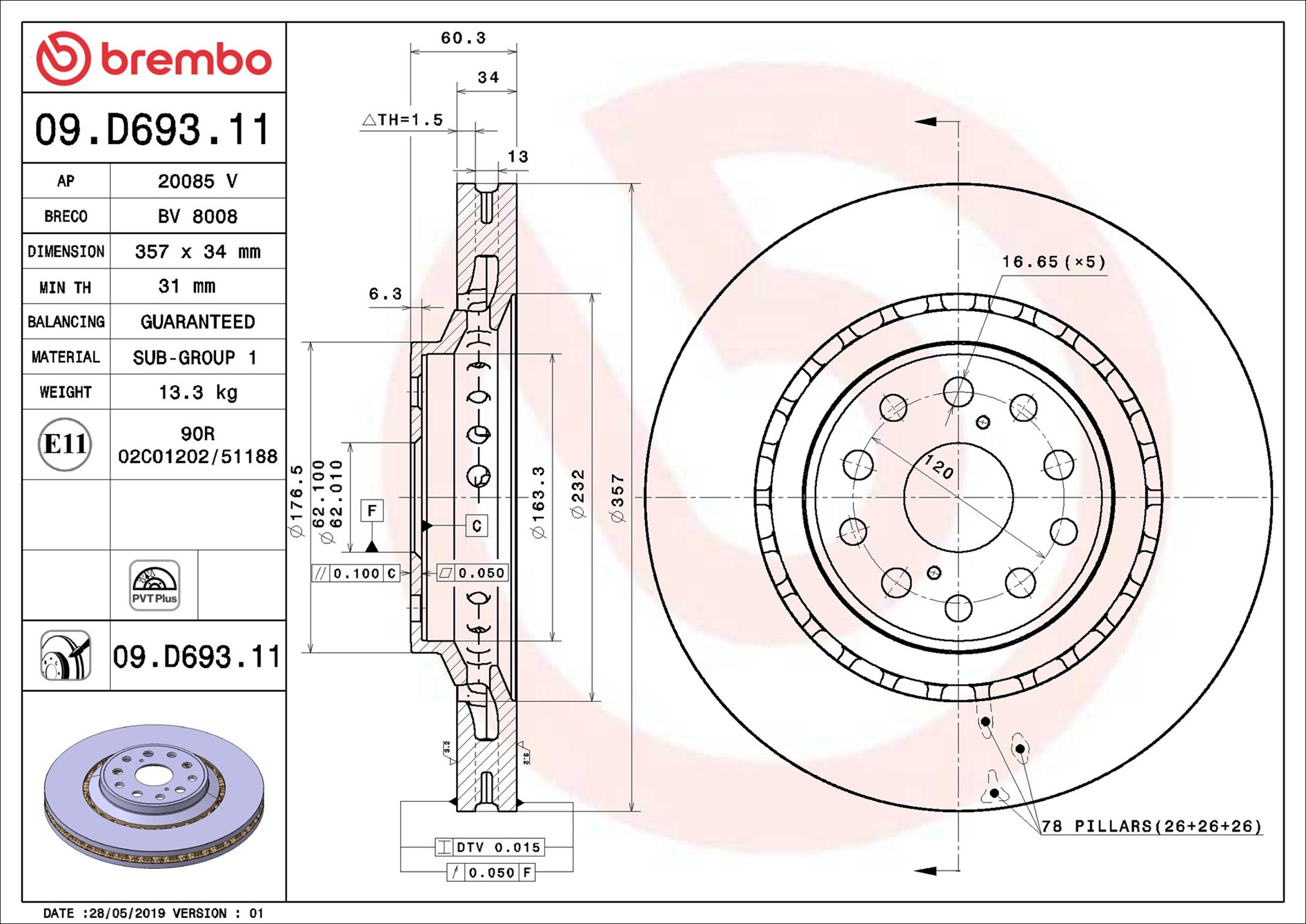Discofreno - 09.D693.11 BREMBO