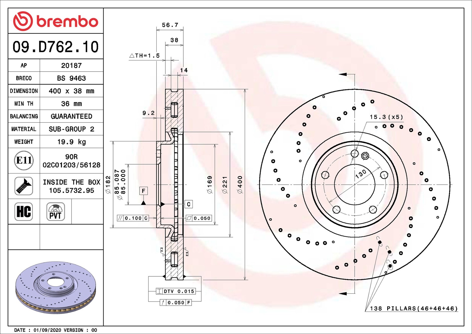 Discofreno - 09.D762.10 BREMBO