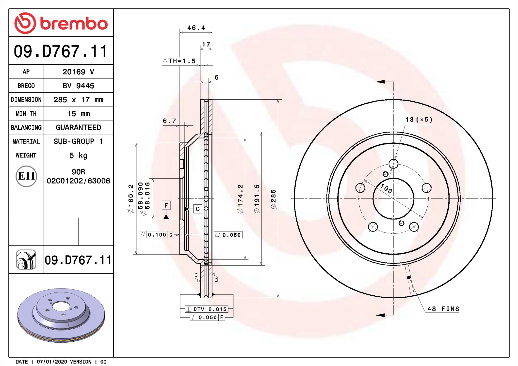 Discofreno - 09.D767.11 BREMBO