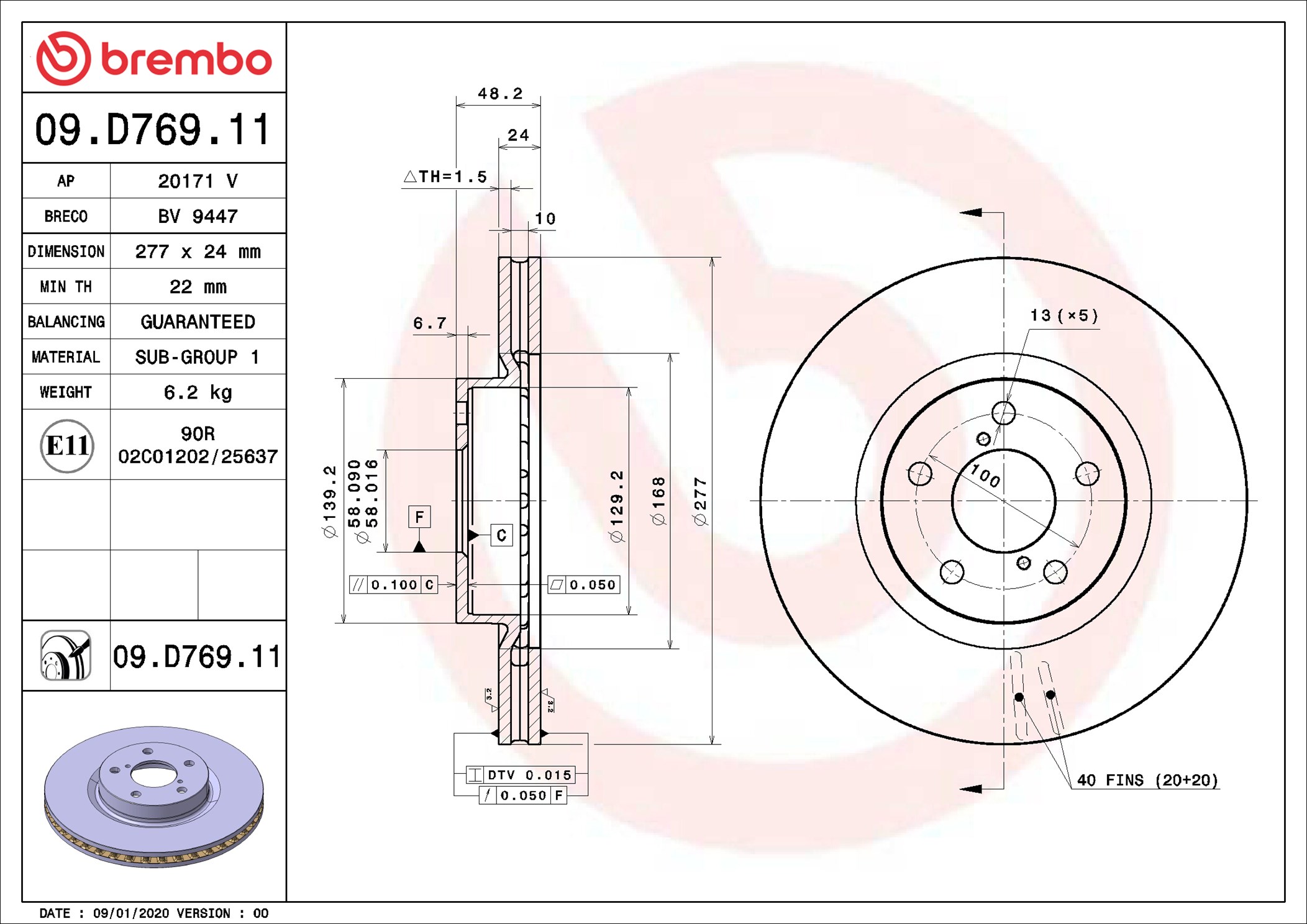 Discofreno - 09.D769.11 BREMBO