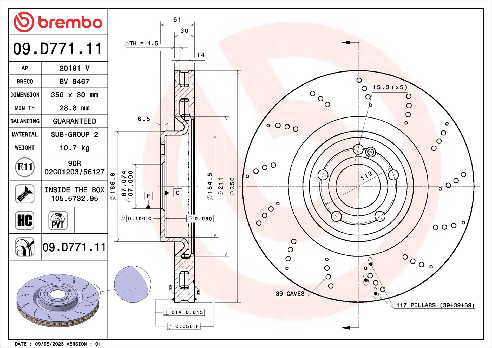Discofreno - 09.D771.11 BREMBO