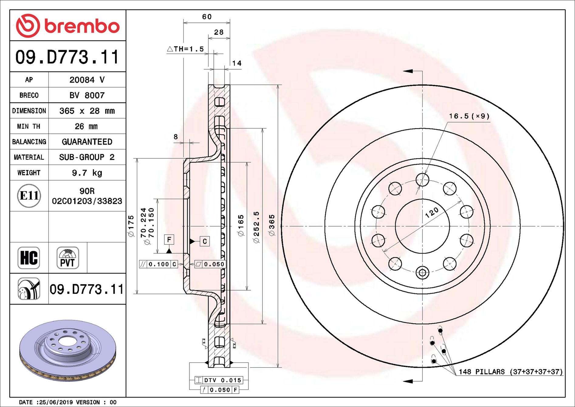 Discofreno - 09.D773.11 BREMBO