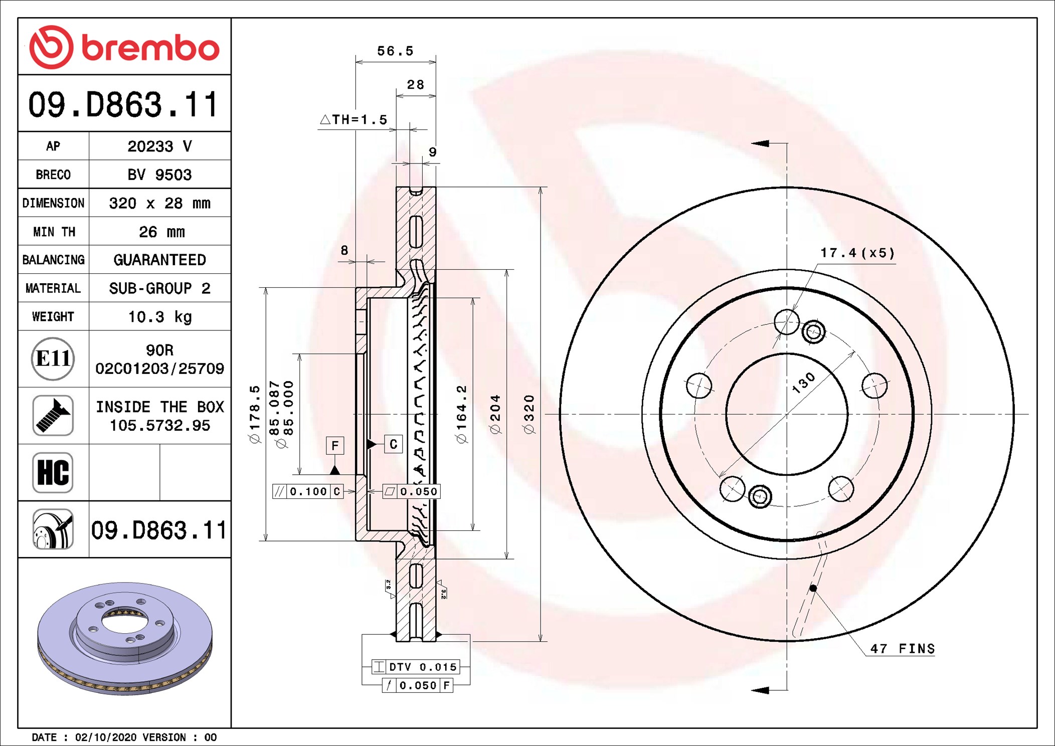 Discofreno - 09.D863.11 BREMBO