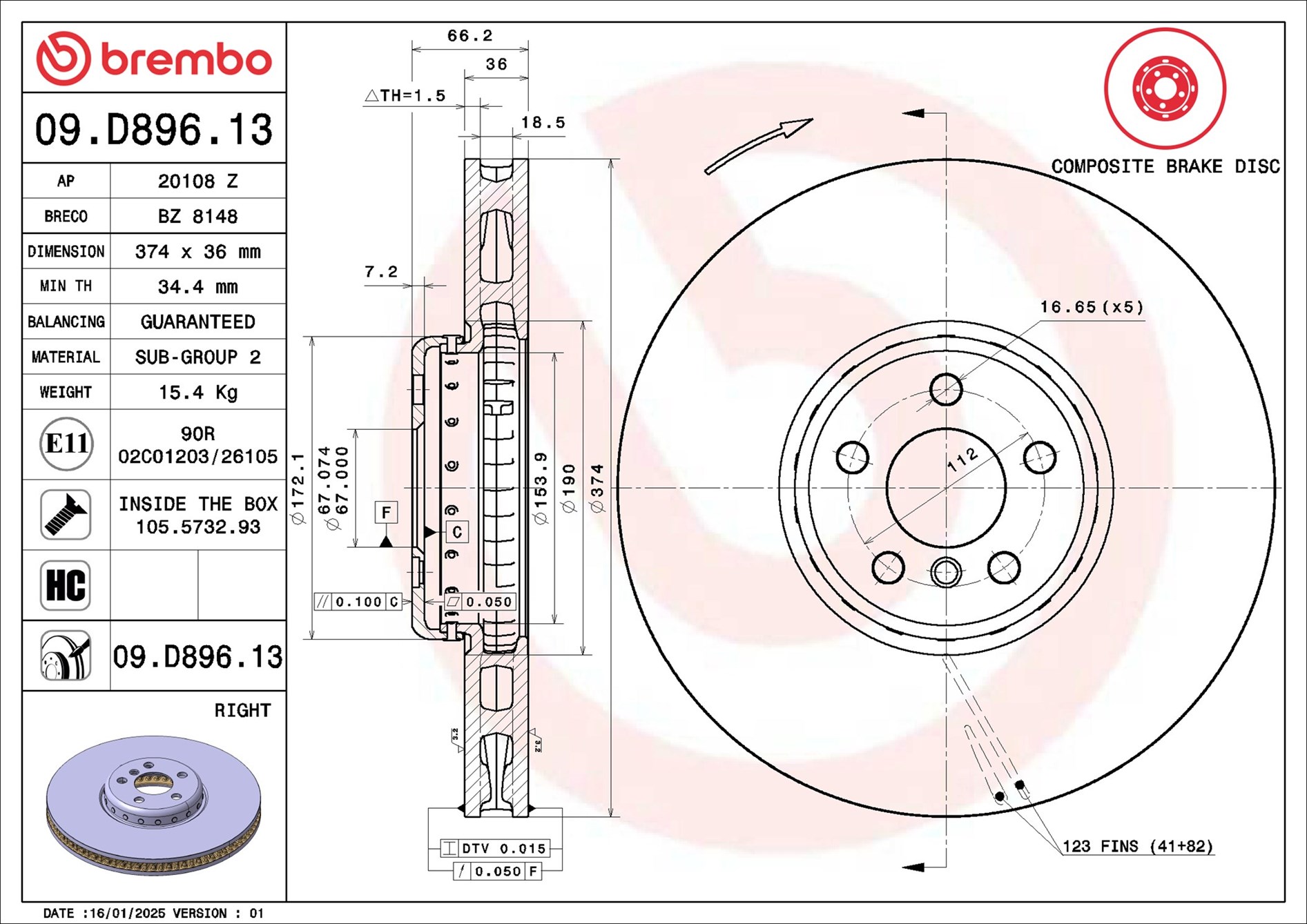Discofreno - 09.D896.13 BREMBO