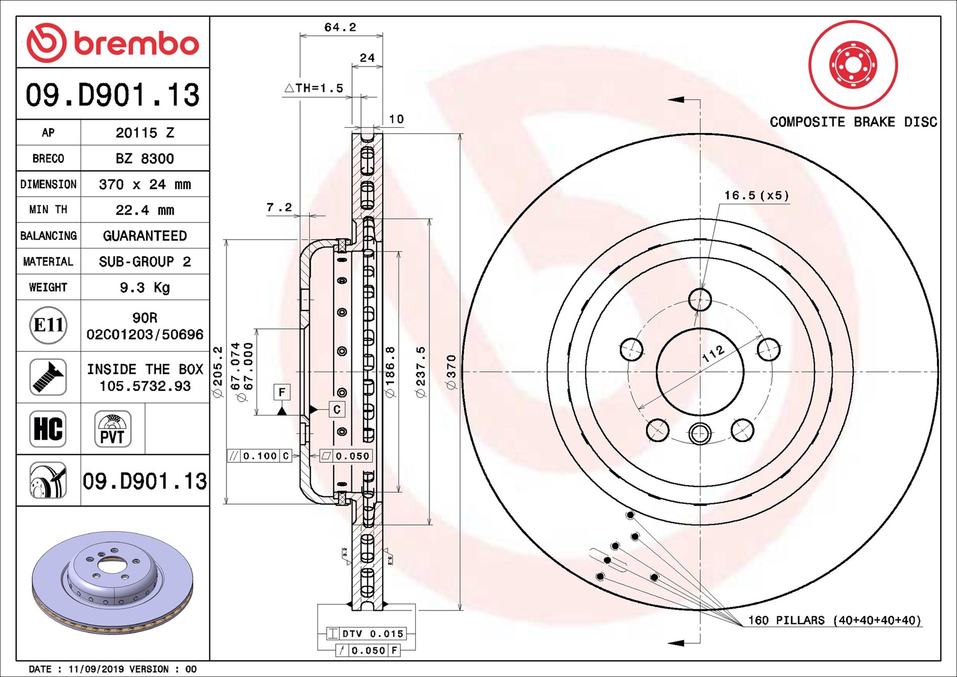 Discofreno - 09.D901.13 BREMBO
