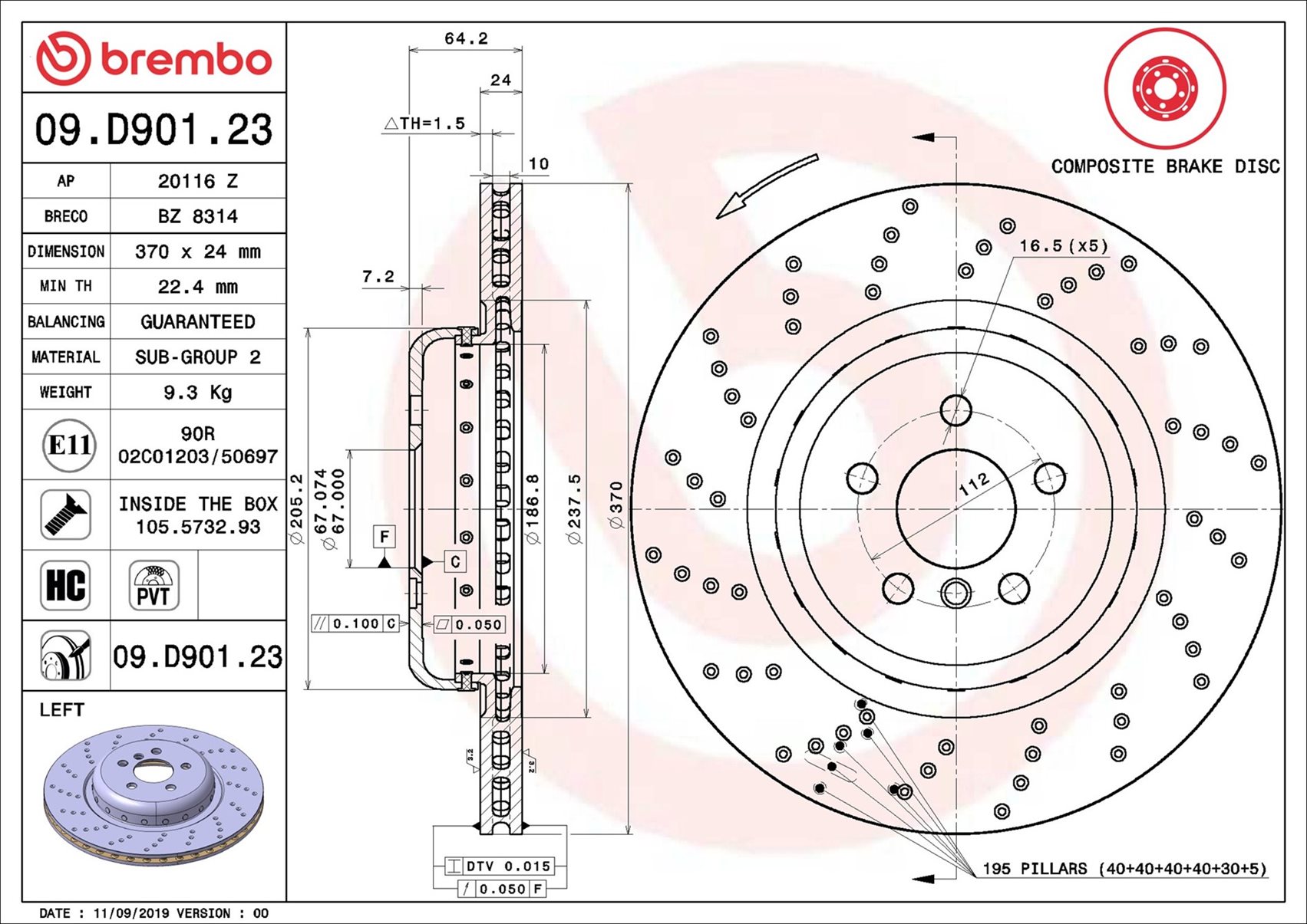 Discofreno - 09.D901.23 BREMBO
