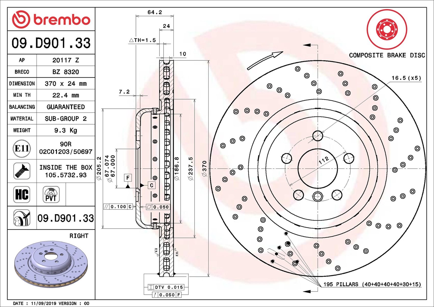 Discofreno - 09.D901.33 BREMBO