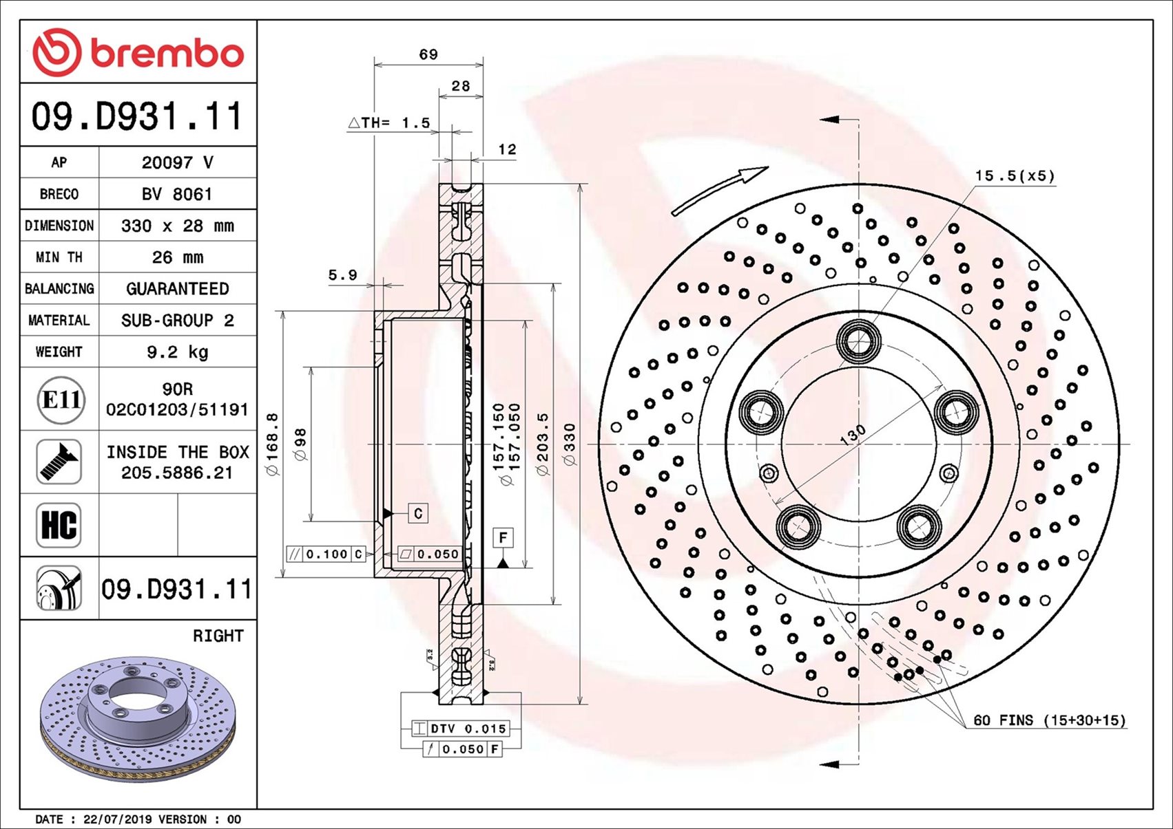 Discofreno - 09.D931.11 BREMBO
