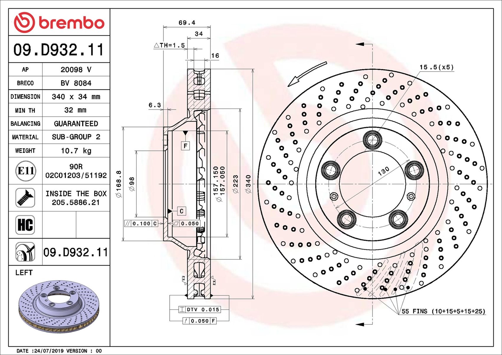 Discofreno - 09.D932.11 BREMBO