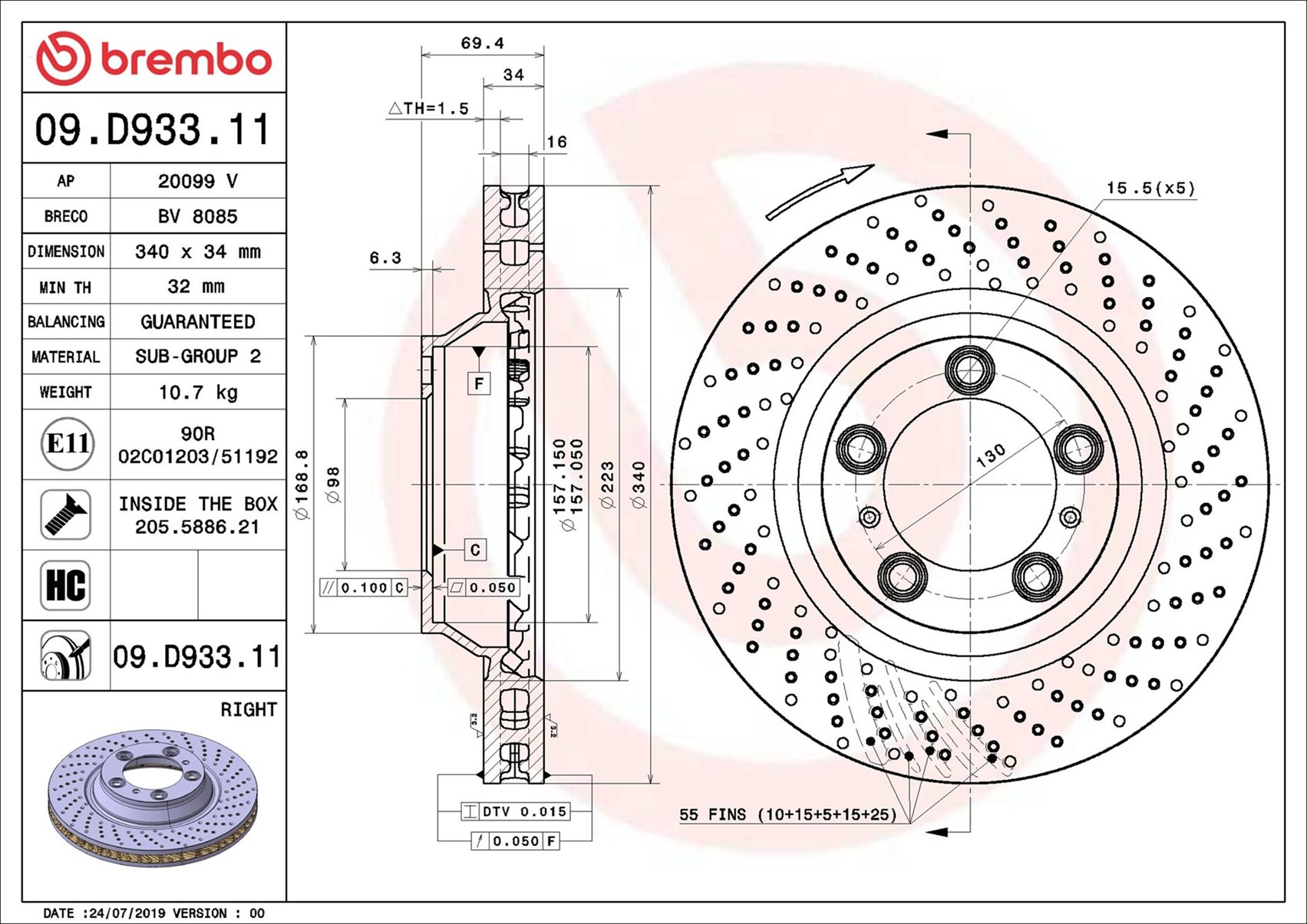 Discofreno - 09.D933.11 BREMBO