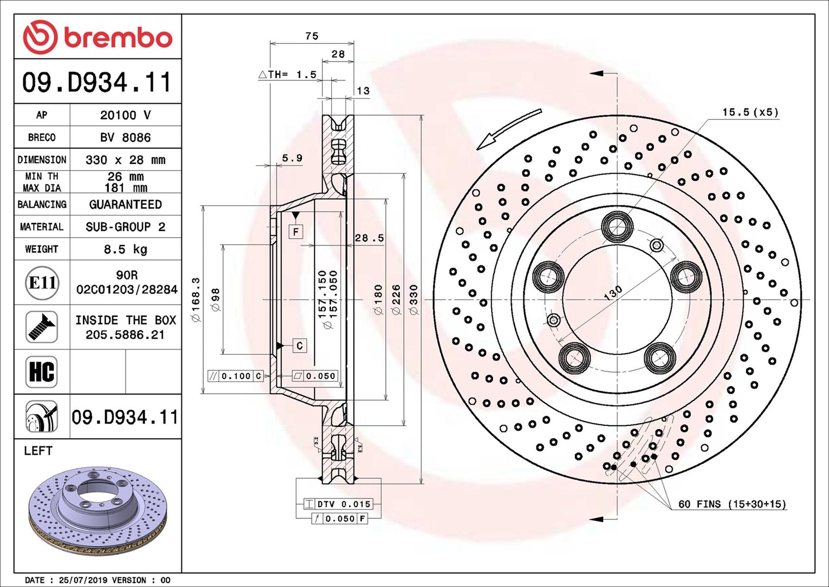 Discofreno - 09.D934.11 BREMBO