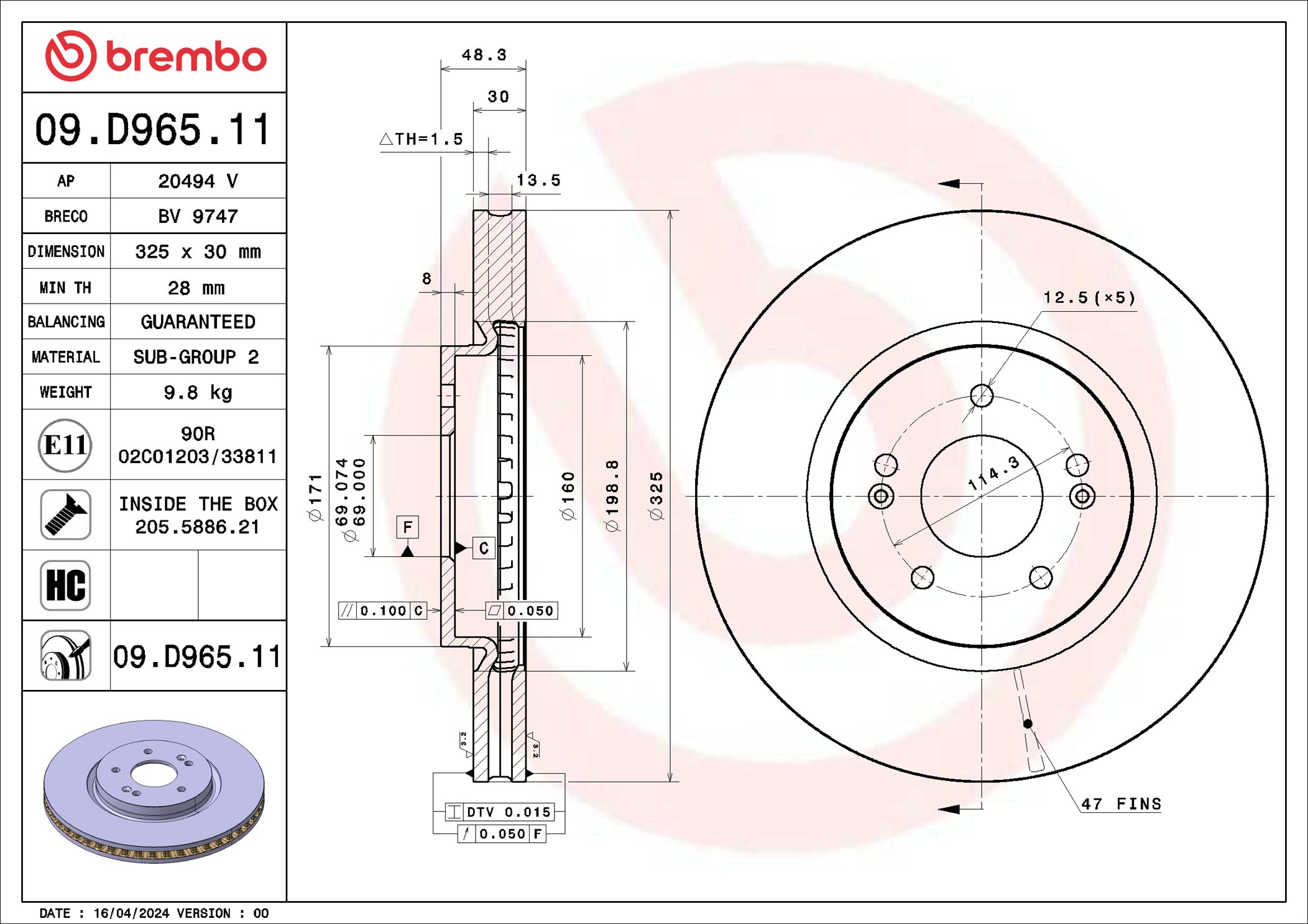 Discofreno - 09.D965.11 BREMBO