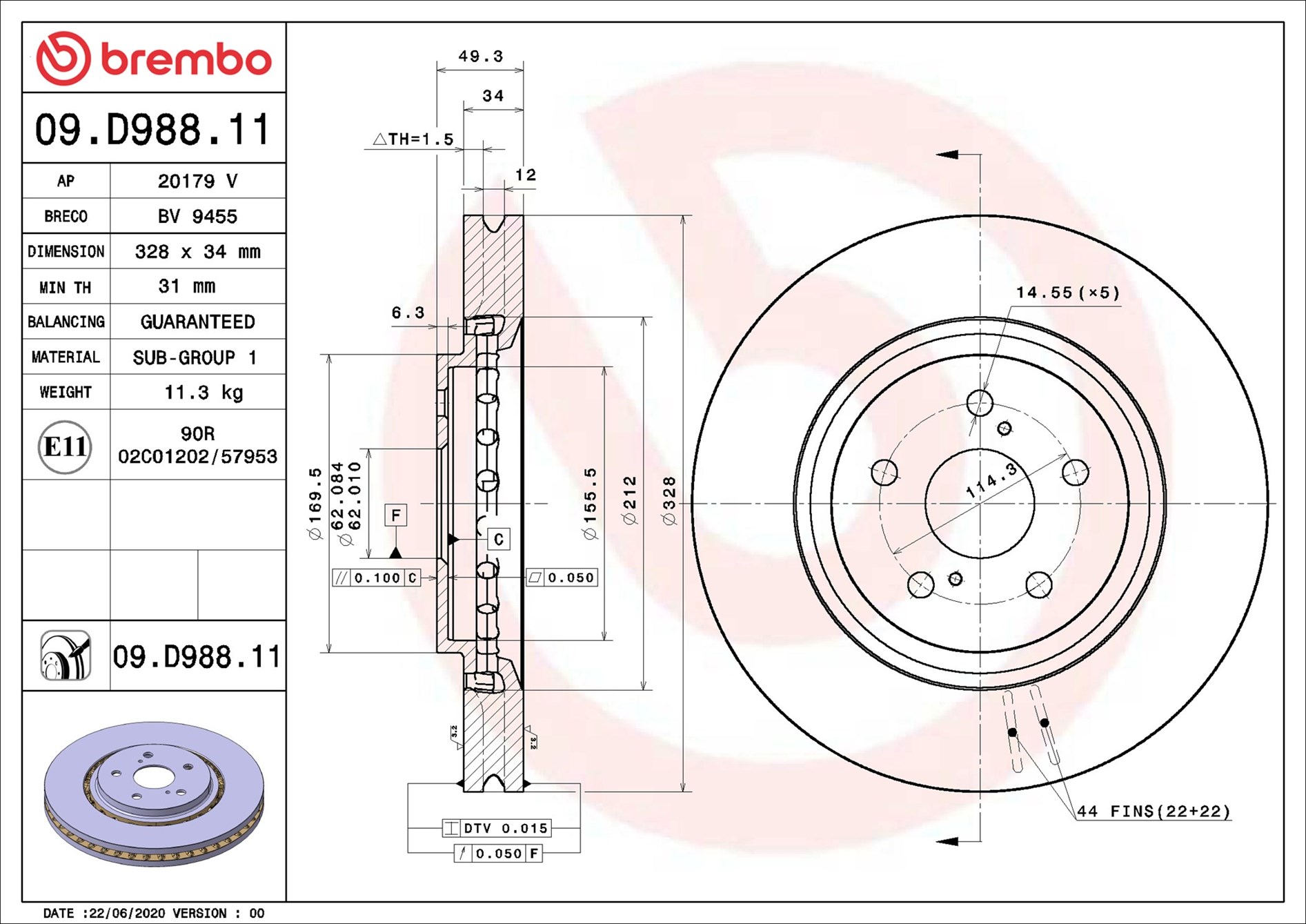 Discofreno - 09.D988.11 BREMBO