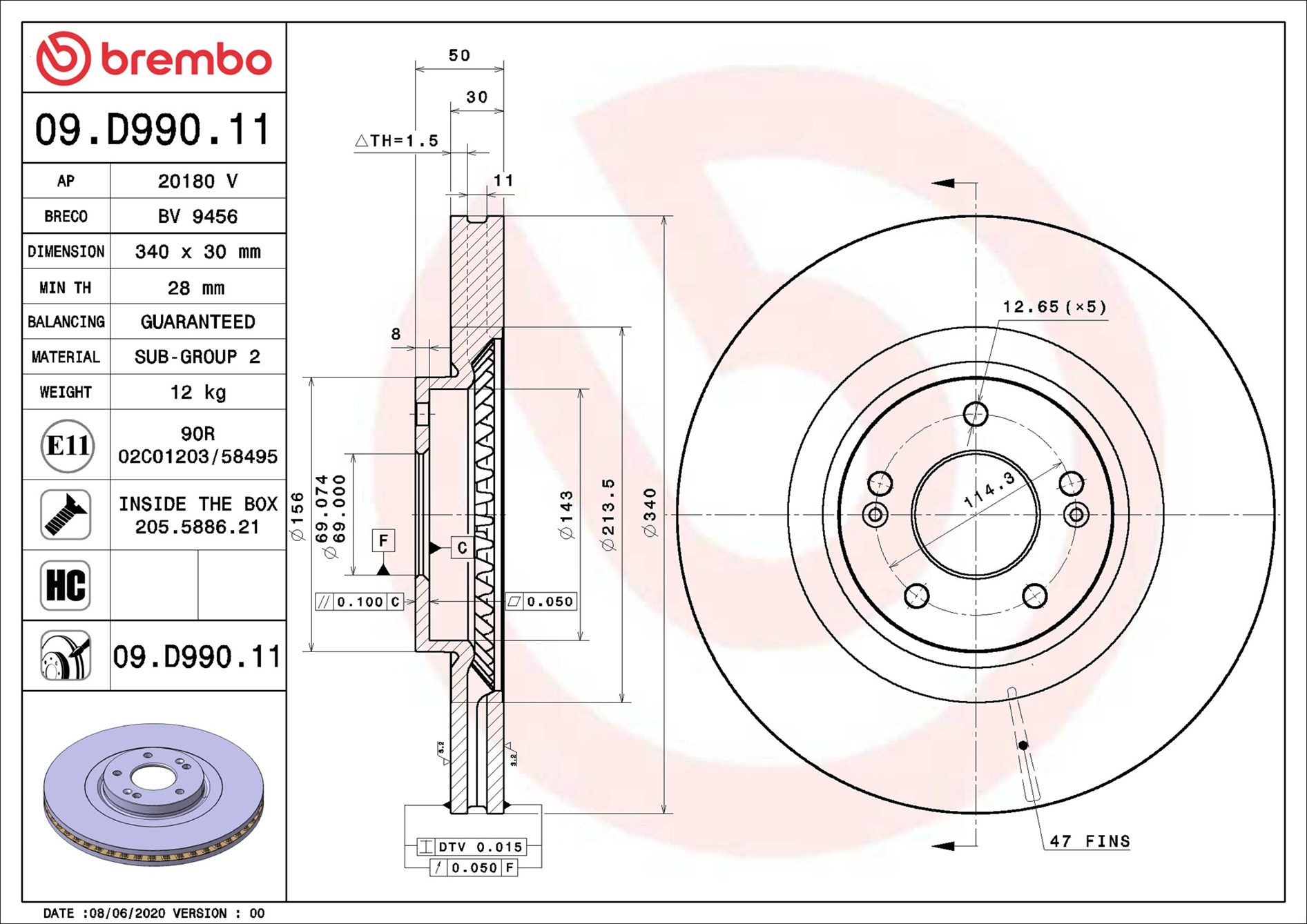 Discofreno - 09.D990.11 BREMBO