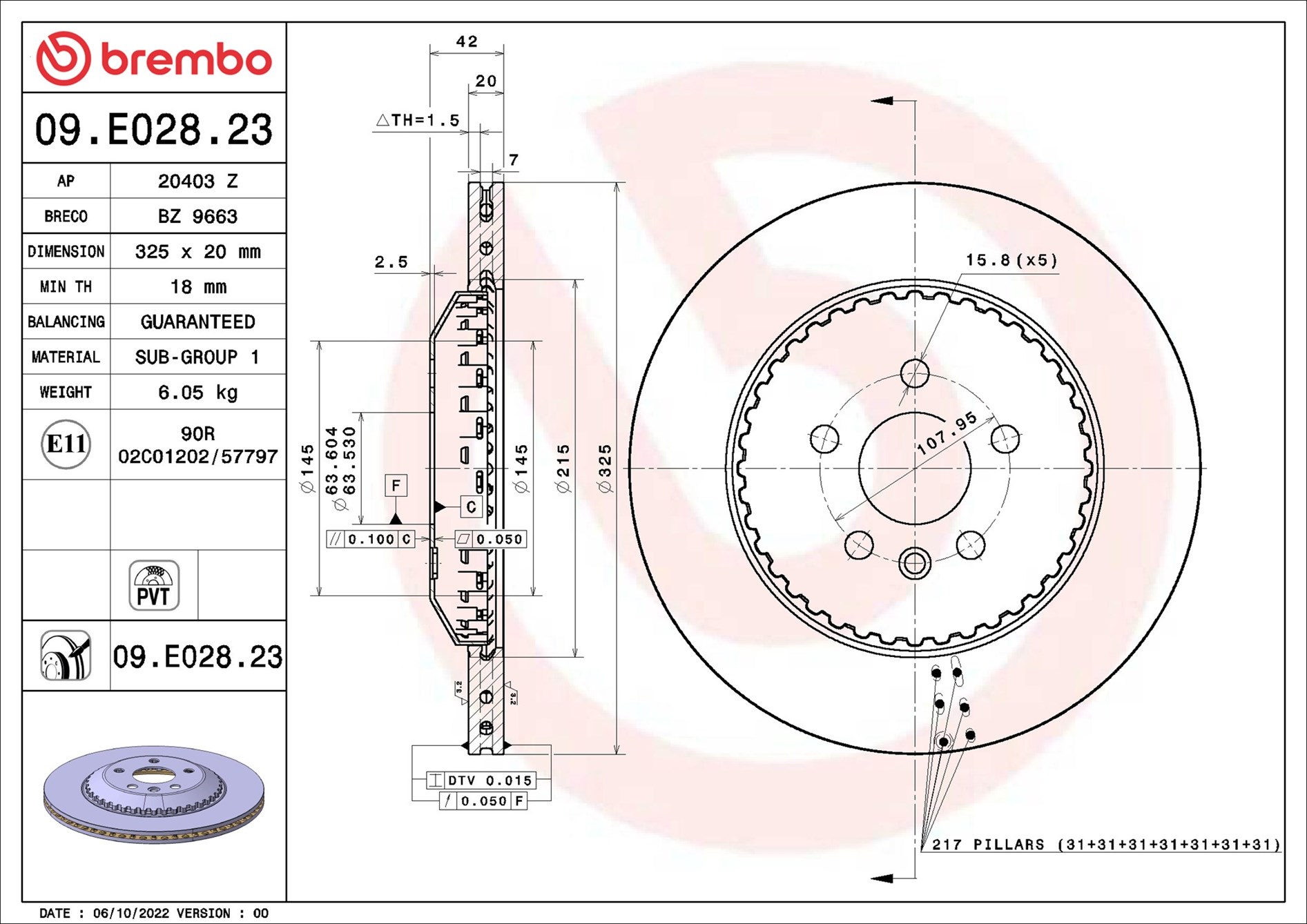 Discofreno - 09.E028.23 BREMBO