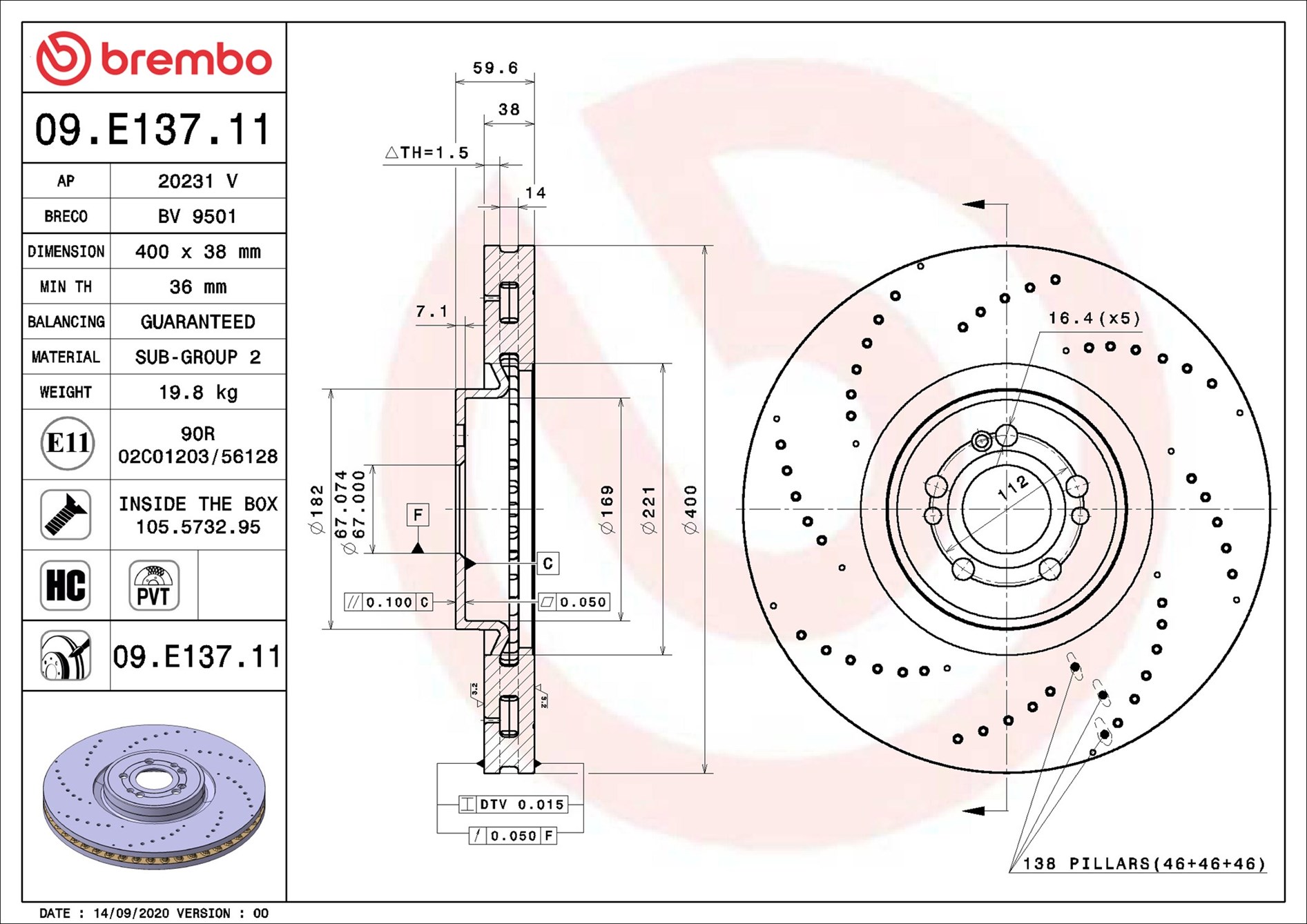 Discofreno - 09.E137.11 BREMBO
