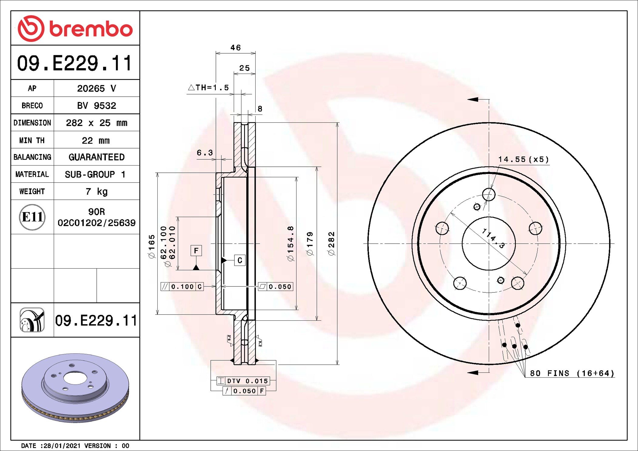 Discofreno - 09.E229.11 BREMBO