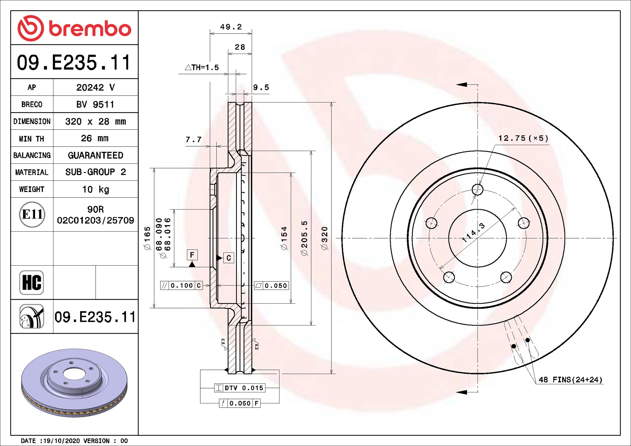 Discofreno - 09.E235.11 BREMBO