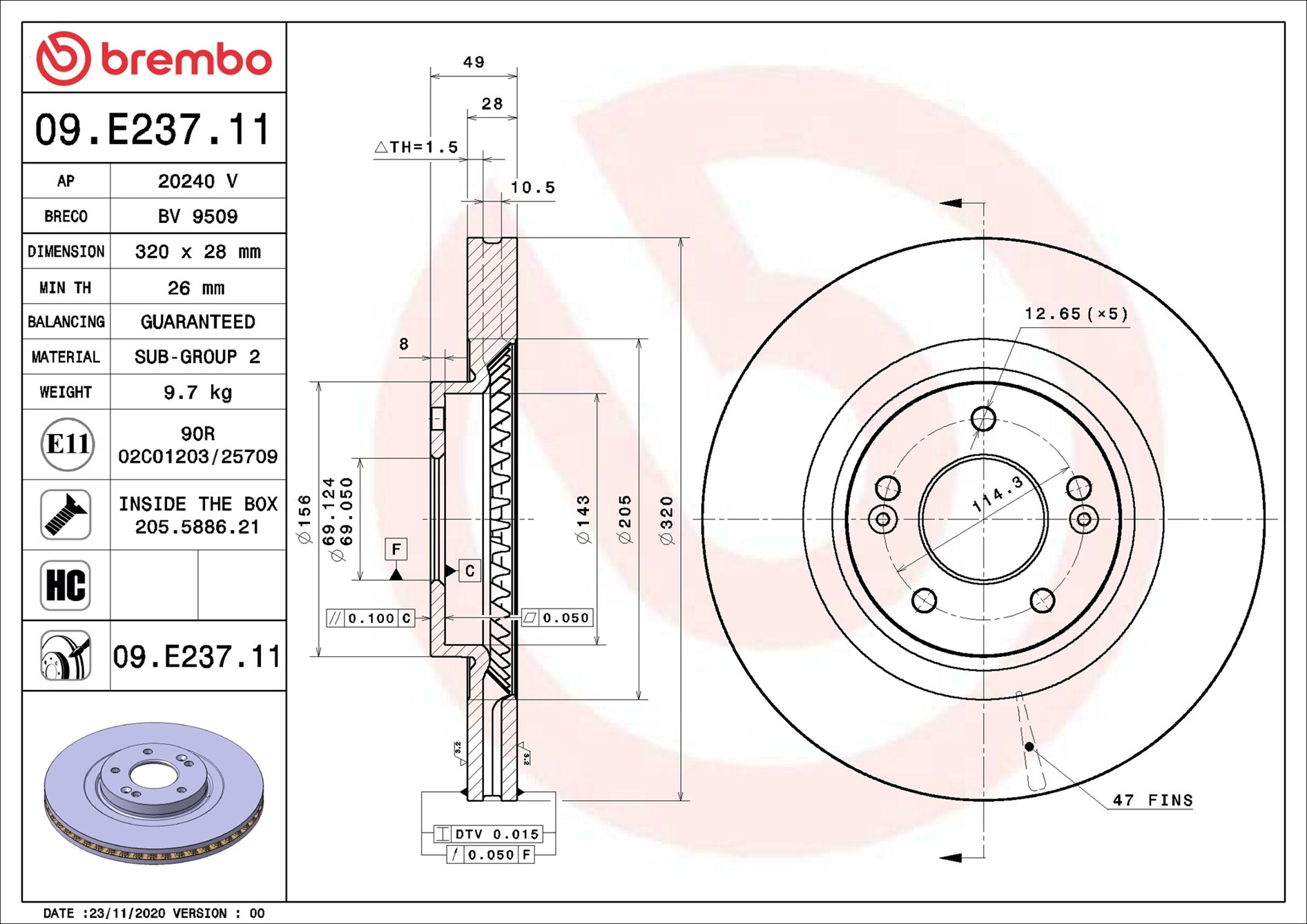 Discofreno - 09.E237.11 BREMBO