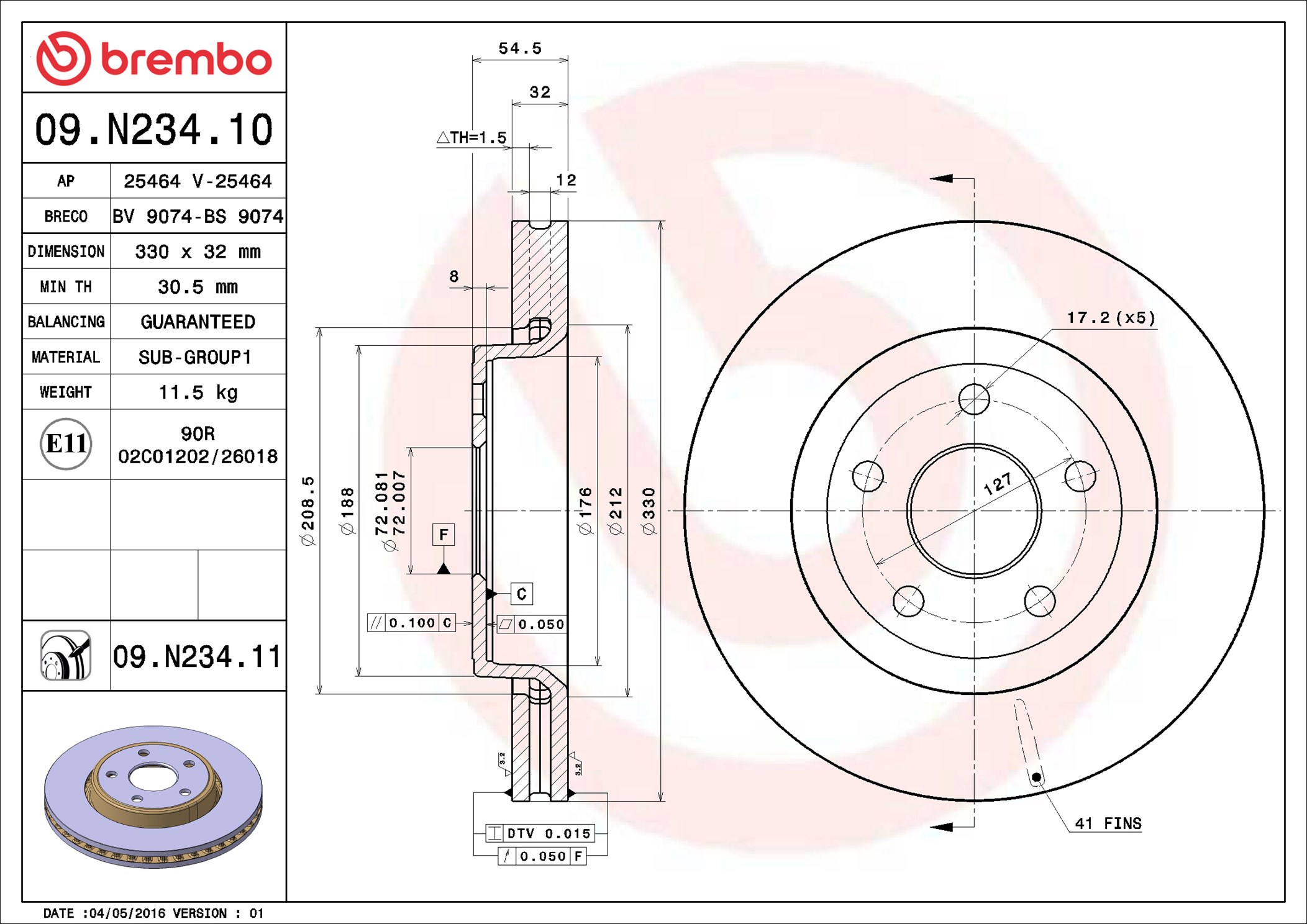 Discofreno - 09.N234.11 BREMBO
