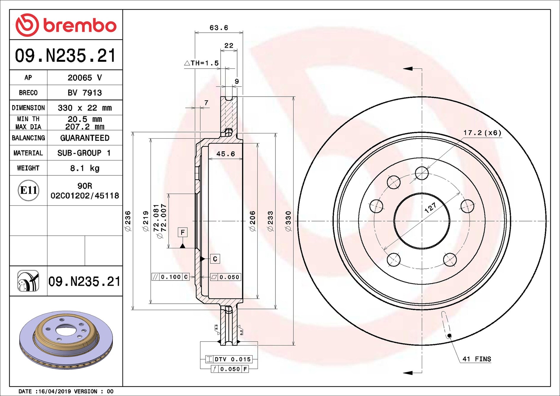 Discofreno - 09.N235.21 BREMBO