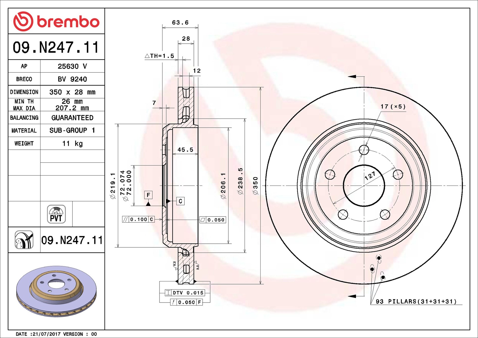 Discofreno - 09.N247.11 BREMBO