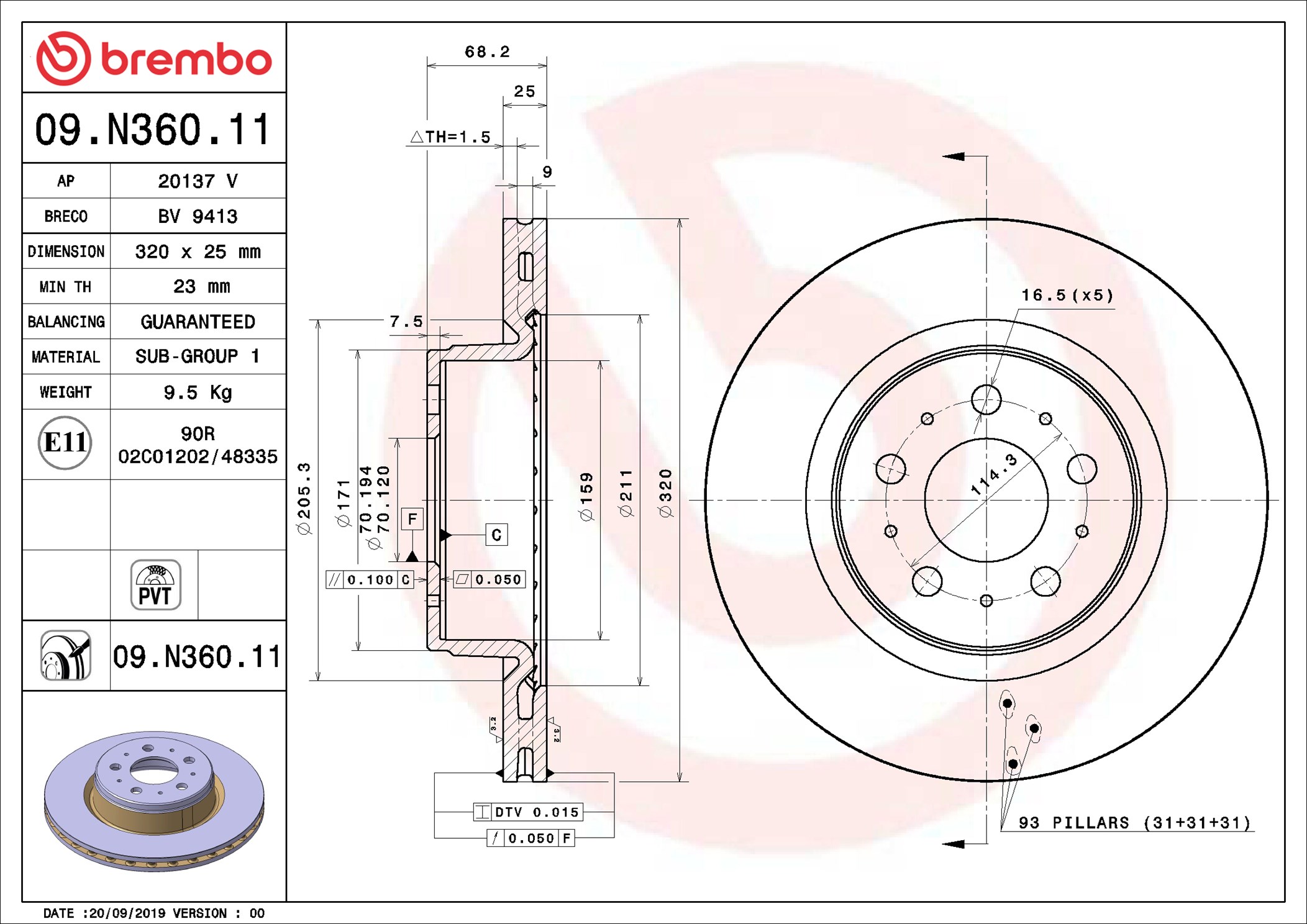 Discofreno - 09.N360.11 BREMBO