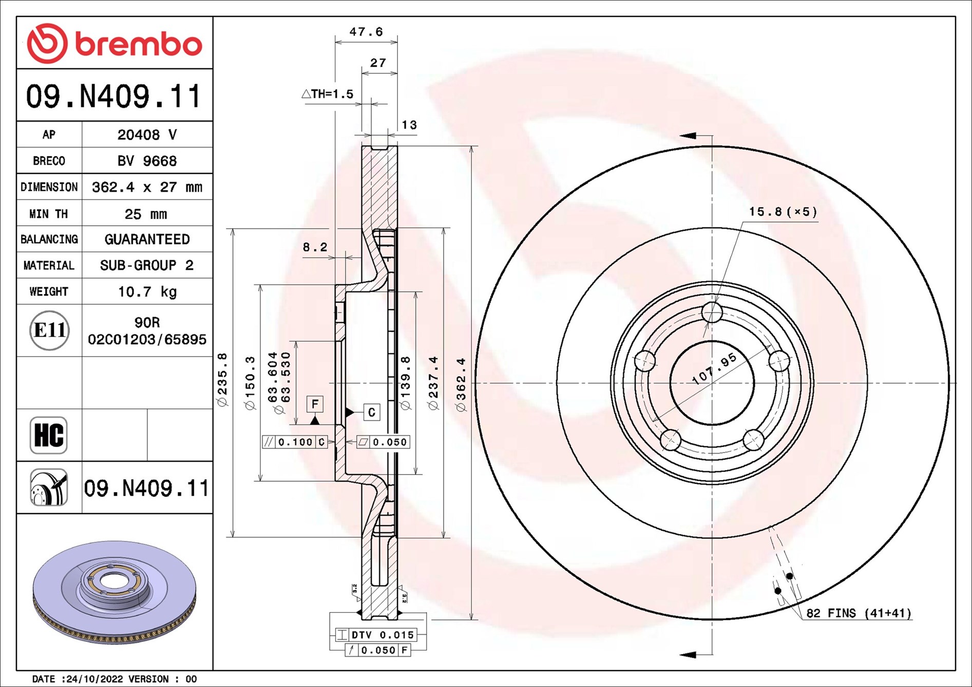 Discofreno - 09.N409.11 BREMBO