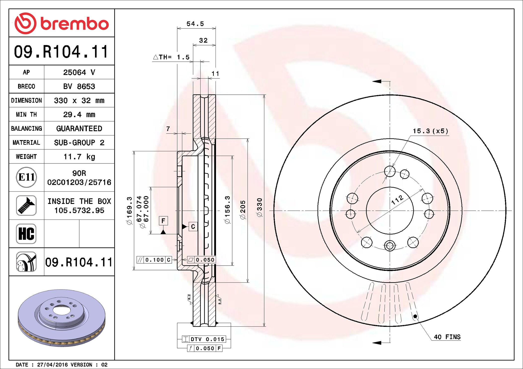 Discofreno - 09.R104.11 BREMBO