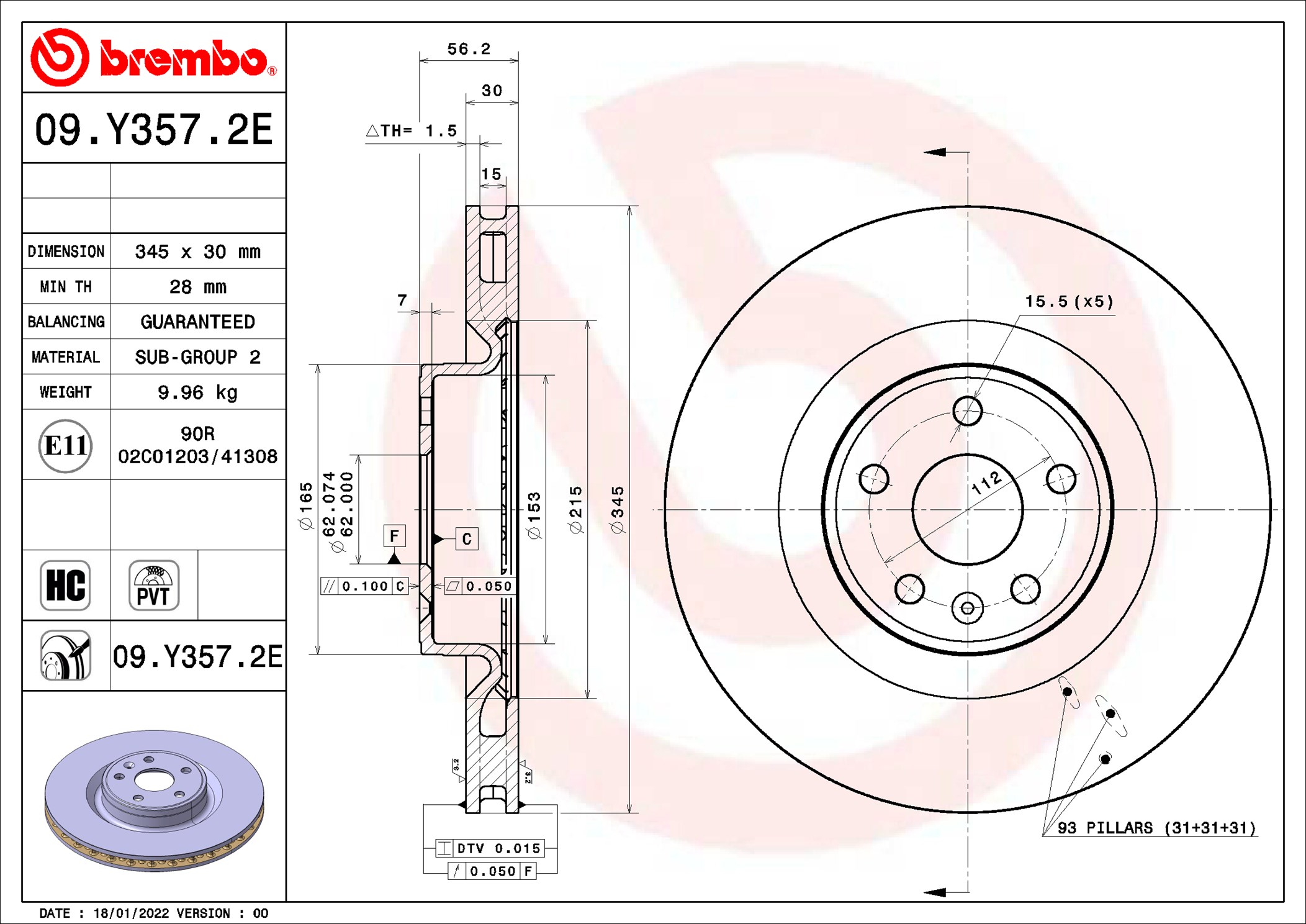 Brake Set, disc brakes - KT 08 005 BREMBO