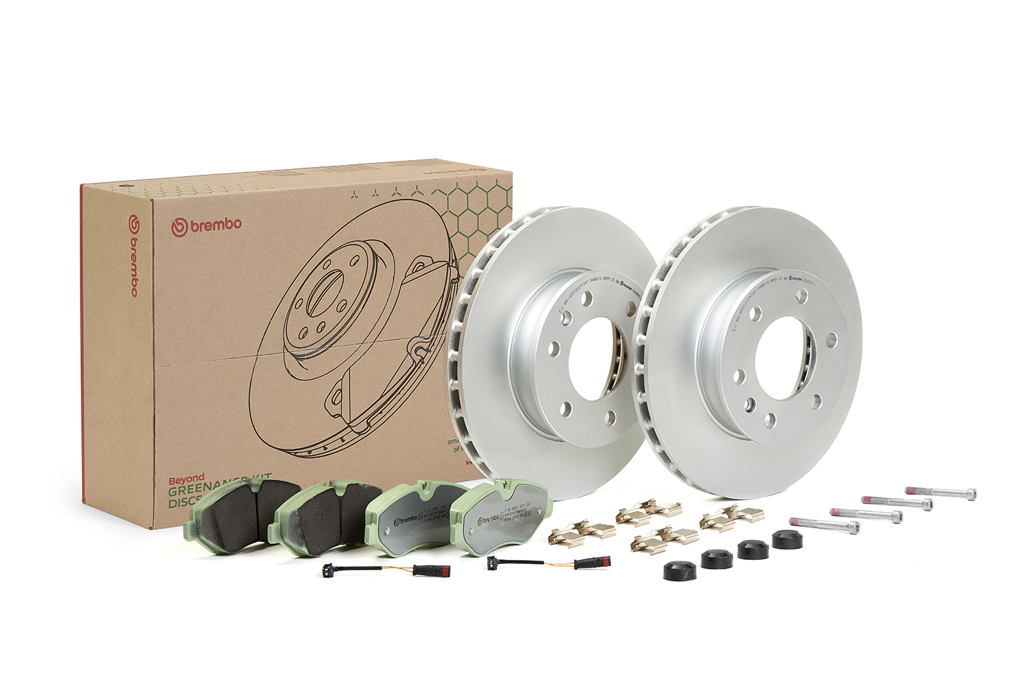 Brake Set, disc brakes - KT 10 053 BREMBO