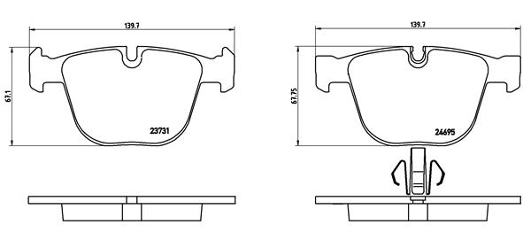 Brake Pad Set, disc brake - P 06 053 BREMBO