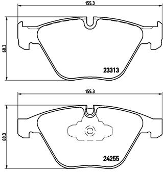 stabdžių trinkelių rinkinys, diskinis stabdys - P 06 055 BREMBO