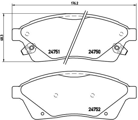 Brake Pad Set, disc brake - P 09 010 BREMBO