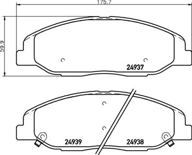Brake Pad Set, disc brake - P 09 016 BREMBO