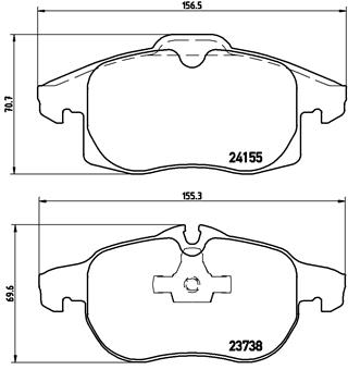 Brake Pad Set, disc brake - P 10 011 BREMBO