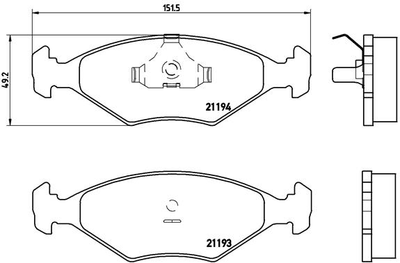 Brake Pad Set, disc brake - P 23 040 BREMBO