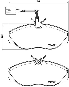 stabdžių trinkelių rinkinys, diskinis stabdys - P 23 083 BREMBO