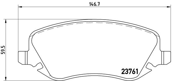 Brake Pad Set, disc brake - P 23 088 BREMBO