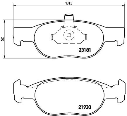 Комплект тормозных колодок, дисковый тормоз - P 23 125 BREMBO