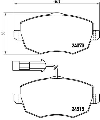 Brake Pad Set, disc brake - P 23 128 BREMBO