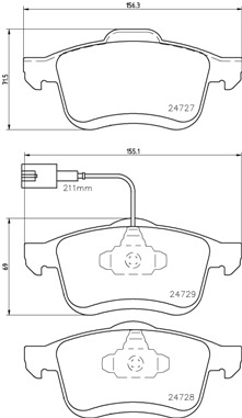 Комплект тормозных колодок, дисковый тормоз - P 23 130 BREMBO