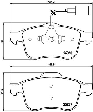 Brake Pad Set, disc brake - P 23 132 BREMBO