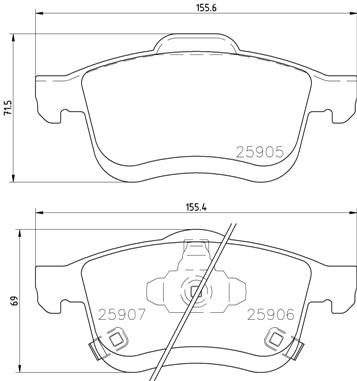 Brake Pad Set, disc brake - P 23 167 BREMBO