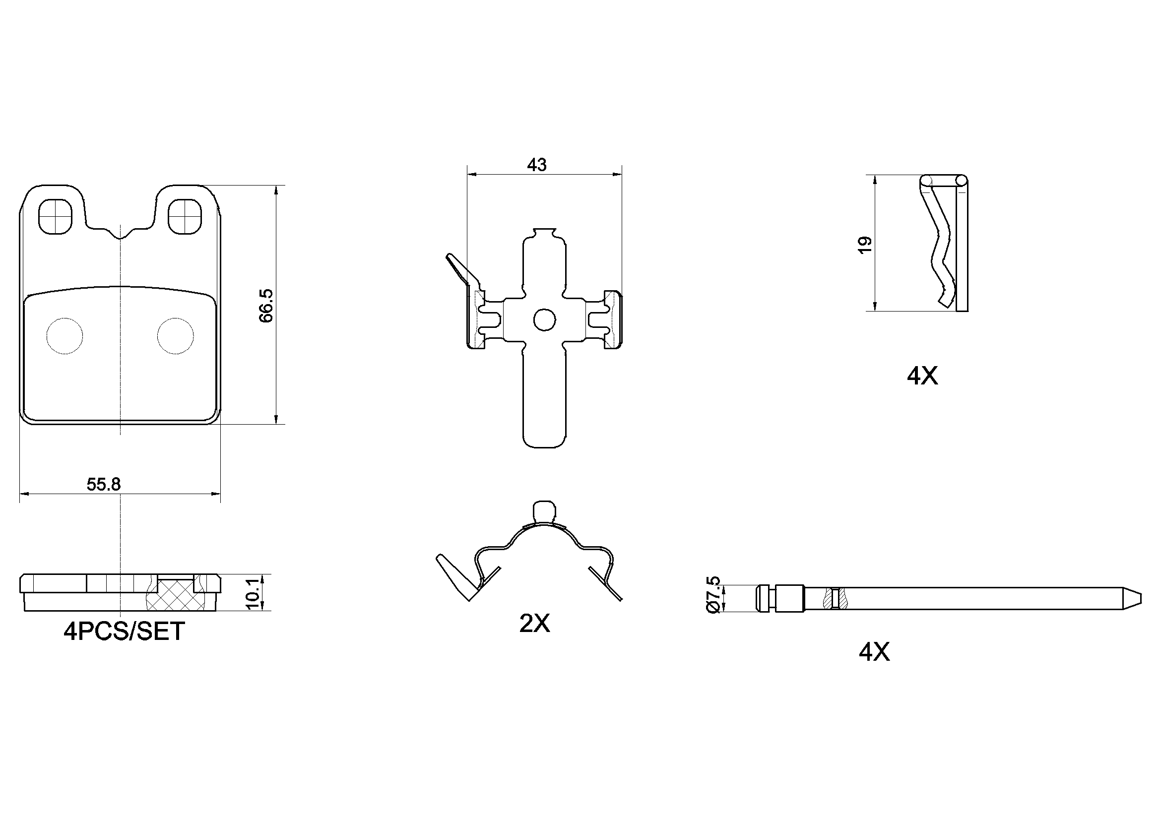 Brake Pad Set, disc brake - P 23 201 BREMBO