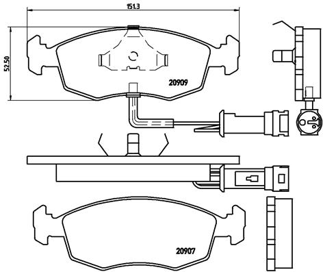 Brake Pad Set, disc brake - P 24 007 BREMBO