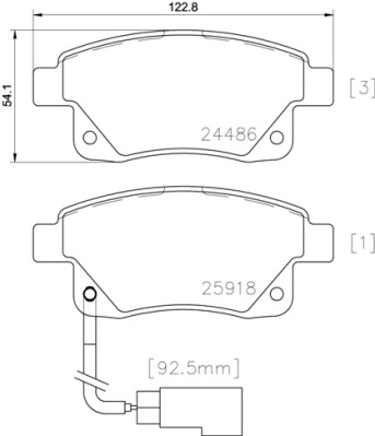 Комплект тормозных колодок, дисковый тормоз - P 24 066 BREMBO