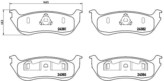 Brake Pad Set, disc brake - P 24 068 BREMBO